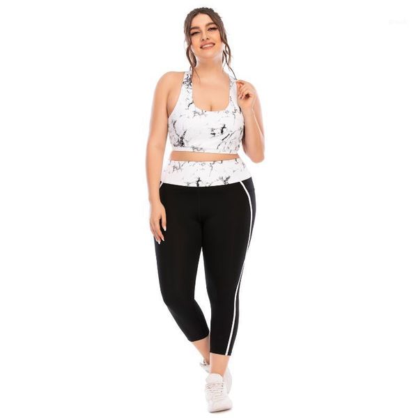 

yoga outfits drop plus size set obese women gym clothing fitness suits fat female active sportswear outfit sport suit tracksuit1, White;red