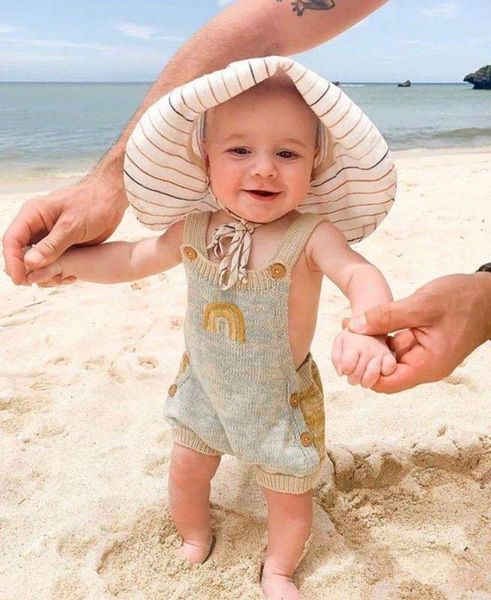 

handmade embroidery ins rainbow sweater wildwawa newborn strap pants children's creeping suit a3ea9q93, Blue