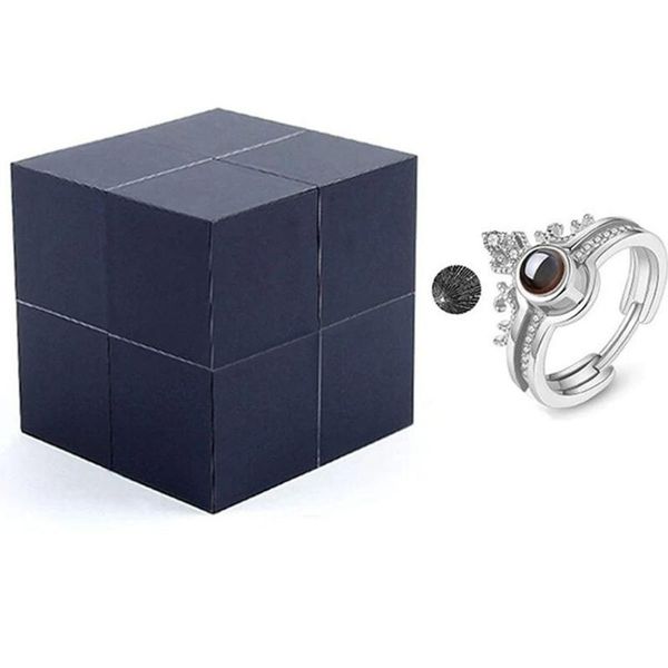 

ring box for propose marriage jewelry valentine's day gift creative magic cube romantic wedding ceremony storage for girl gift, Pink;blue