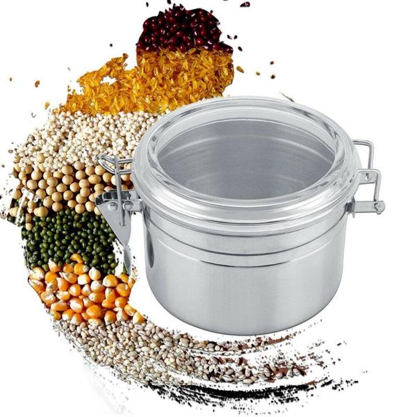

new stainless steel airtight sealed can coffee bean sugar jar storage container
