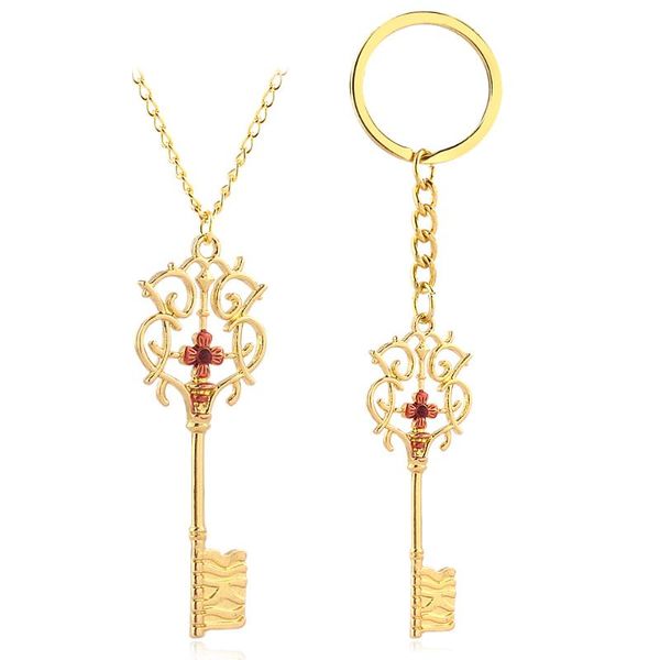 

chains the nutcracker and four kingdoms key necklace creative gold alloy pendant jewelry gift for girlfriend, Silver