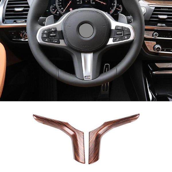 

other interior accessories pine wood grain for x3 x4 x5 g01 g02 g05 2021 abs chrome steering wheel decoration cover trim 5 series g30 g381