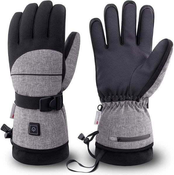 

men 2500 mah rechargeable battery heated women with waterproof electric winter gloves for skiing, snowboard motorcycl