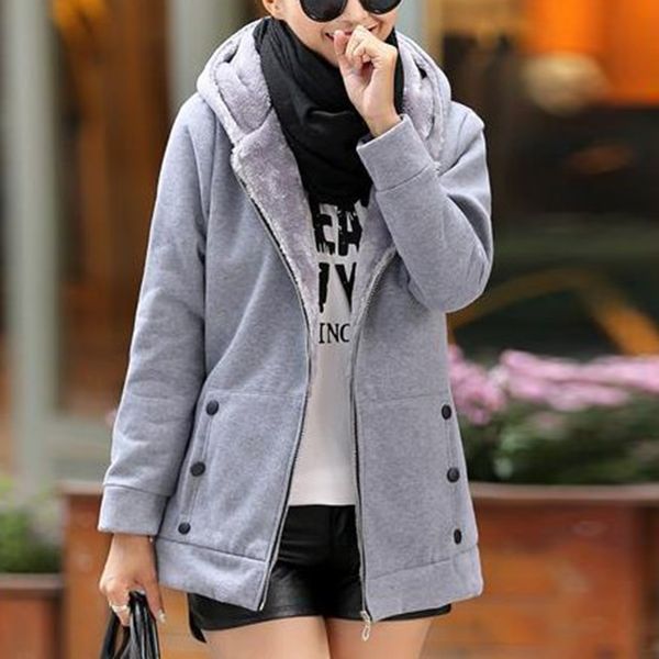 

vertvie winter jacket women solid hooded thick fleece casual jacket female fashion slim plus size coats streetwear jackets mujer t200111, Black;brown