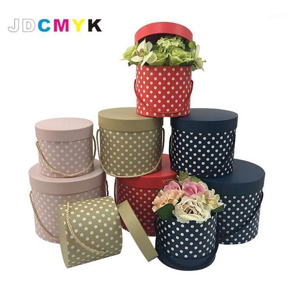 

dot point round florist packing flowers gift box 3pcs/set floral boxes buy 2 sets 10% off wedding party decoration souvenirs1