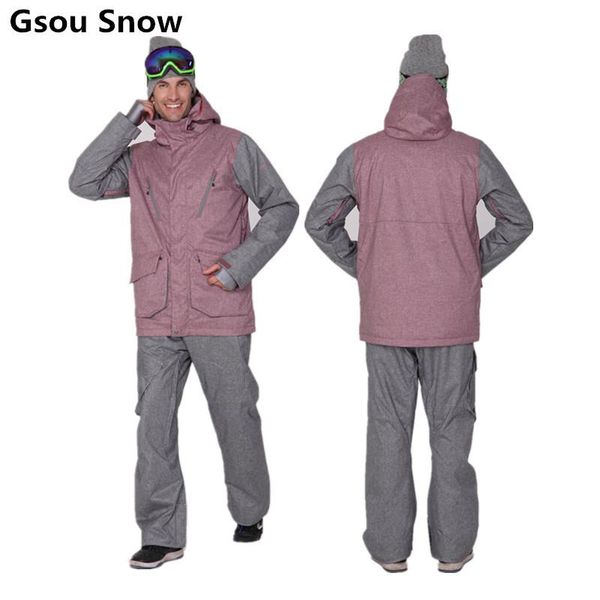 

skiing jackets gsou ski suit for men jacket man snowboard and pants waterproof mountain outdoor sport skiwear