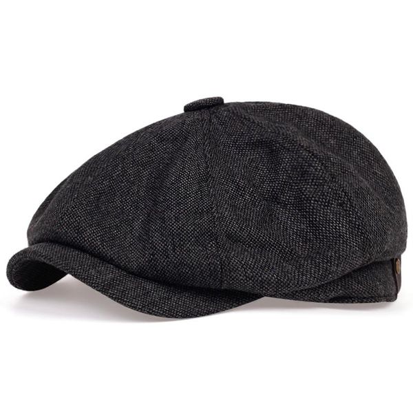 

men newsboy hats peaky blinders autumn vintage herringbone octagon cap women casual stripe berets gatsby flat hat, Blue;gray