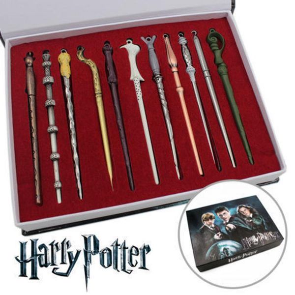 

11pcs/set harry potter hermione dumbledore voldemort magic wand with box halloween harri potter kid hogwarts magic wand gift j190427