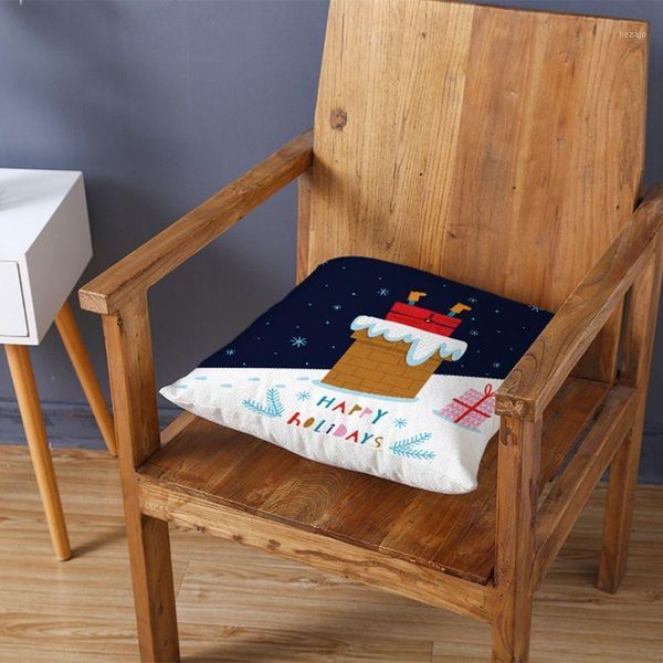 

pillow case christmas polyester velvet cartoon santa tree print cushion cover1