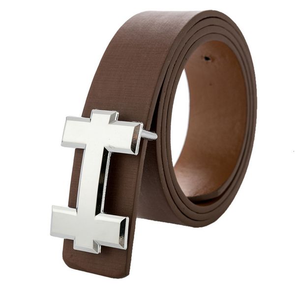 

quality genuine leather men high fashion h smooth buckle mens belts women belt jeans cow strap gifts for men/women, Black;brown
