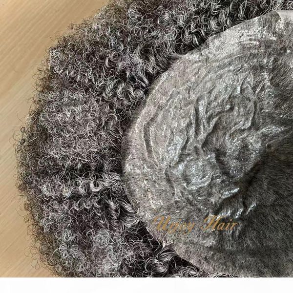 

6mm afro wave men toupee for men pu base 8*10 indian hair style natural hairline invisible custom toupee for black men