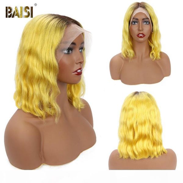 

baisi body wave lace front wig human hair glueless colored lace front human hair wigs for women 4x4 closure frontal wig, Black;brown