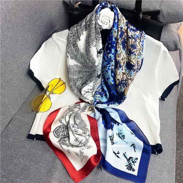 

square ties cravats scarf for men women tie accessories neck neckerchief cravat kerchief headkerchief head fashion scarves wraps, Blue;gray