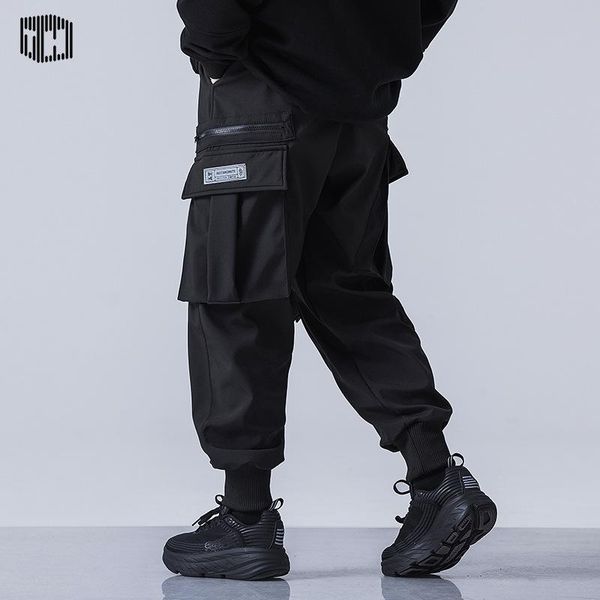 

2020 winter men's and women's functional wind overalls for men and women couples hip-hop trend big pockets, Black