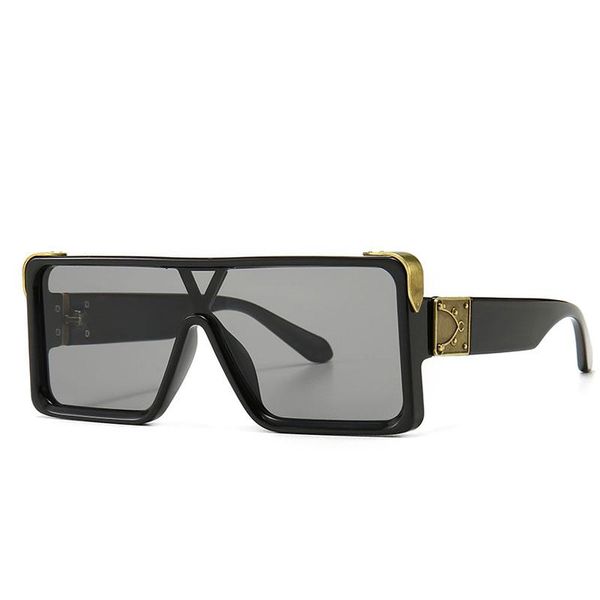 

Veshion Square One Lens Sunglasses Men Women Fashion UV400 Glasses, White;black