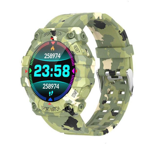 

round screen smart bracelet color fd68 screen heart rate monitoring exercise step heart rate blood oxygen smart watch, Slivery;brown