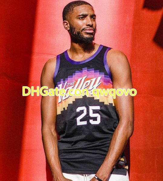 

phoenix suns men nba devin booker mikal bridges deandre ayton black city the valley 2020 21 basketball jersey, Black;red