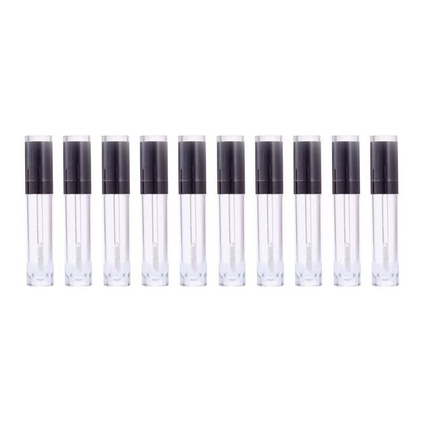 

10pcs/lot 5ml round empty gloss tube clear lip container cosmetic packing refillable bottles makeup tools