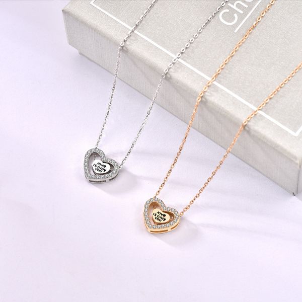 

light luxury chomel necklace love personalized clavicle chain pendant 925 sterling silver necklace female factory direct sales fashion desig