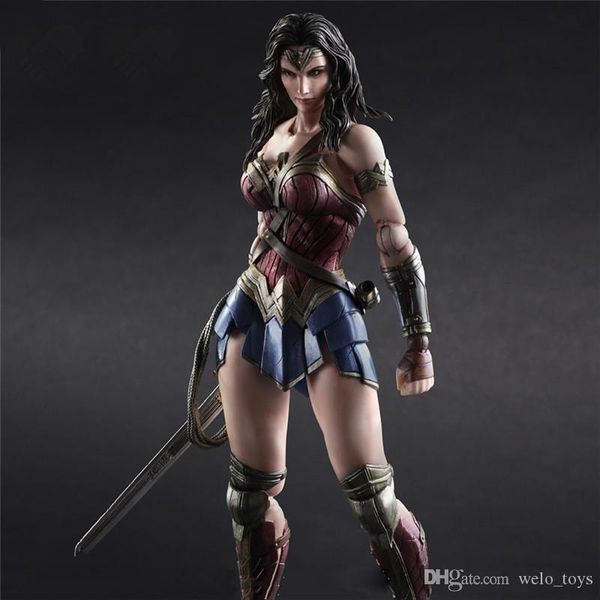 

чудо женщина действие цифры детские подвижные фигуры кукла игрушки 25 см аниме пвх действие фигура игрушка коллекция подарок с цветной короб