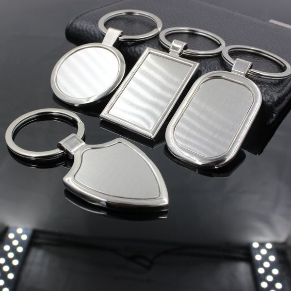 

metal blank tag keychain creative personalized car stainless steel key ring business advertising for promotion, Silver