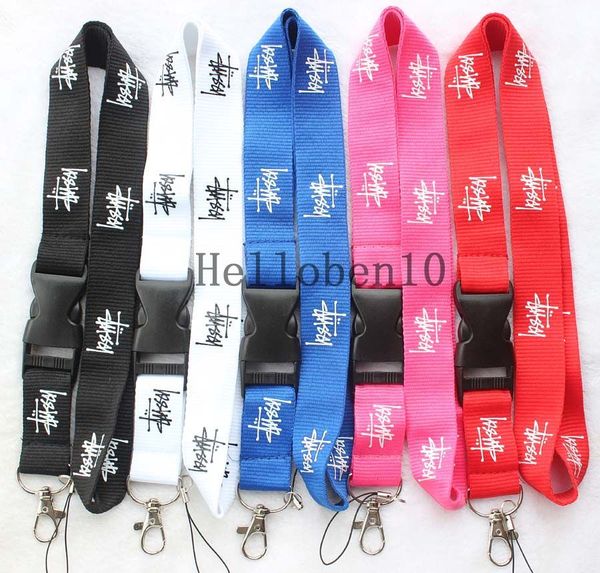 

five clothing shipping colour 50pcs brand mix lanyard detachable keychain id straps, Silver