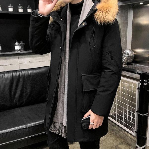 

2020 down and cotton padded jacket for men's thick warm cotton padded clothes for men, Black