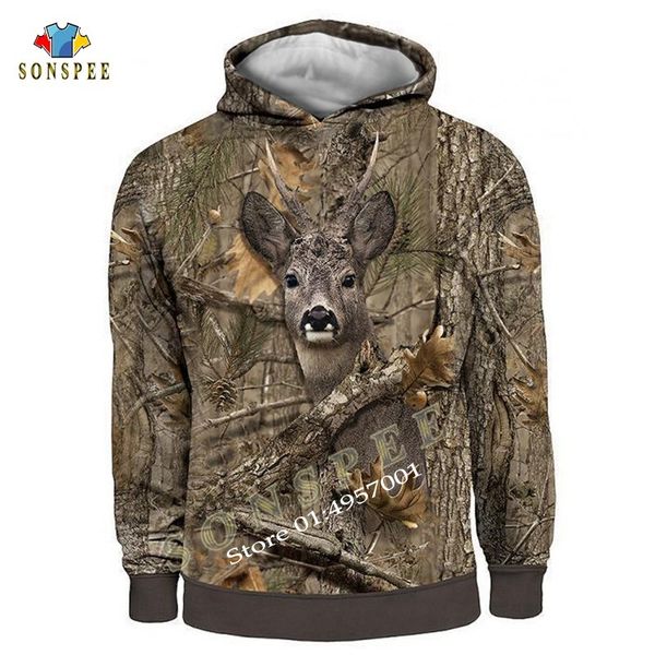 

new men hoodie camo hunting animals deer art 3d hoodies women fashion streetwear hooded sweatshirt long sleeve casual pullover x q1208, Black