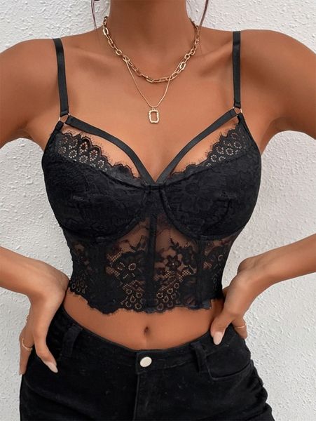 

bustier crop lace cami z0w2#, White