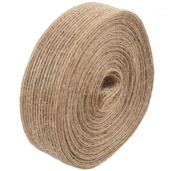 

new 10m x 25mm natural jute hessian burlap ribbon wedding belting floristry decor1, Black;white