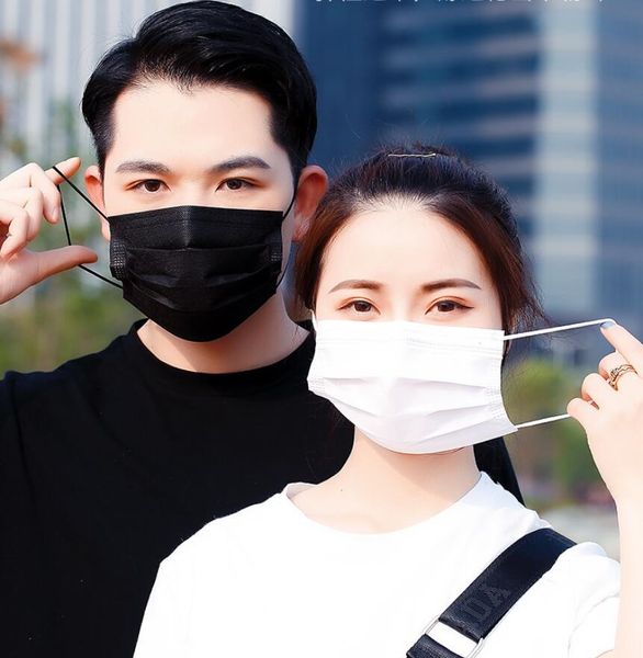 

couple masks disposable face black protective designer elastic for mask safety anti dust cotton mouth 3 layer fashion luxury