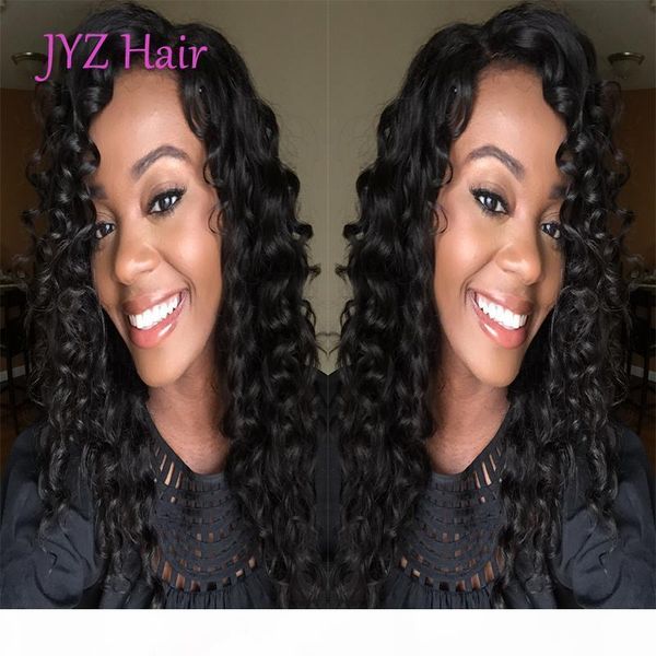 

130% density lace front human hair wigs deep wave brazilian indian malaysian peruvian remy hair 8-24inch natural black color full lace wigs, Black;brown
