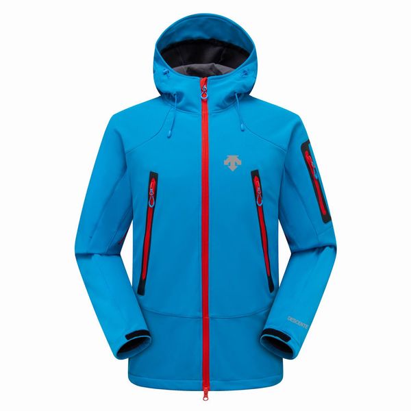 2019 novo The North masculino DESCENTE Jaquetas com capuz Moda Casual Quente à prova de vento Casacos de rosto de esqui Ao ar livre Denali Jaquetas de lã AZUL