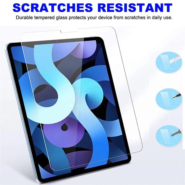 Per Ipad 10.2 Air 4 5 Mini 6 Pro 11 12.9 Protezione dello schermo Tablet Pellicola protettiva Vetro temperato antigraffio