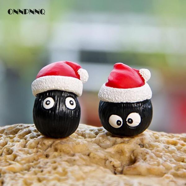 

decorative objects & figurines 1pcs totoro briquettes christmas decorations lovers scarf resin miniature cartoon animal fairy garden miniatu