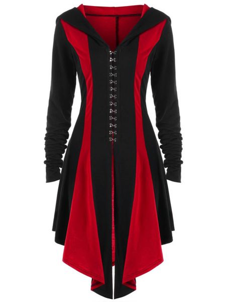 

matching 9966 * new hooded color back string fashion coat thin women's large, Black;gray