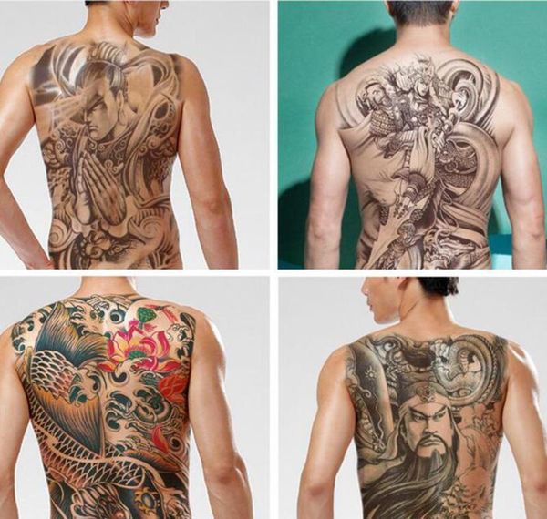 

men water transfer tattoos sticker chinese god back tattoo waterproof temporary fake tattoo 48x34cm flash tattoo for wmtgip comb2010