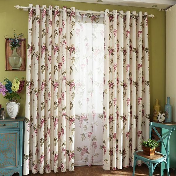 

pastoral cotton printing curtains for living dining room art korean american country curtains for bedroom fabric custom1