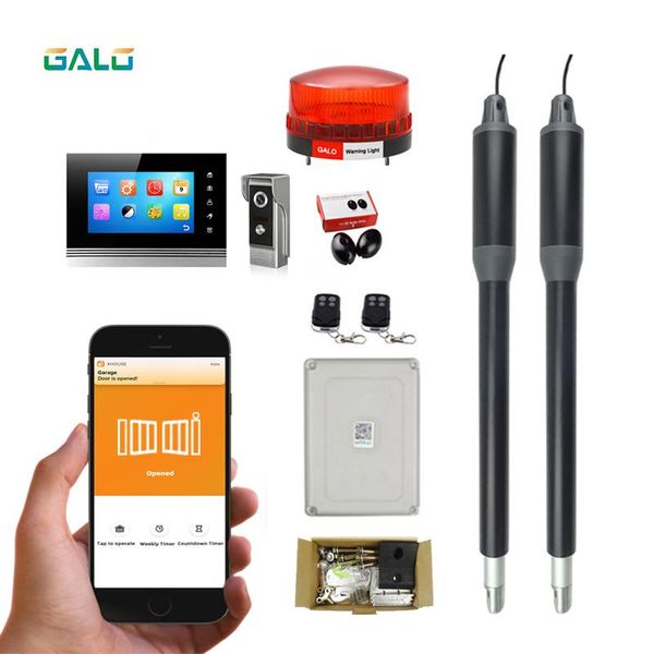 

fingerprint access control 200kg automatic dual arms electric swing door gate opener operator motor actuator closer with intercom system