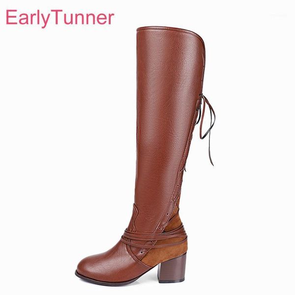 

brand new winter black brown women thigh high boots 2 inch heels lady nude dress shoes eh653 plus big size 10 43 471