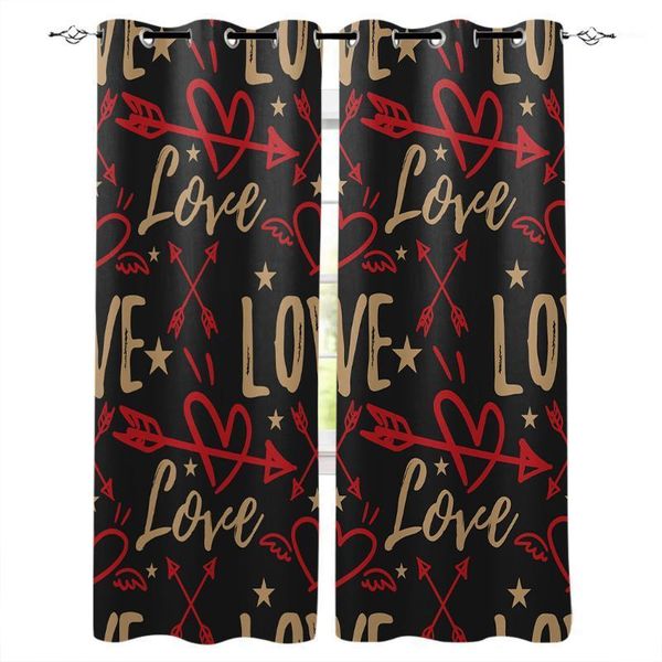 

red love arrow curtains for kids living room kitchen curtain home bedroom drapes window treatment1