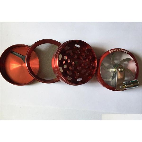 

6m zicn alloy 4 piece sharpstone handle crank herb grinder sharp stone grinders for tob jllzyq dh_garden
