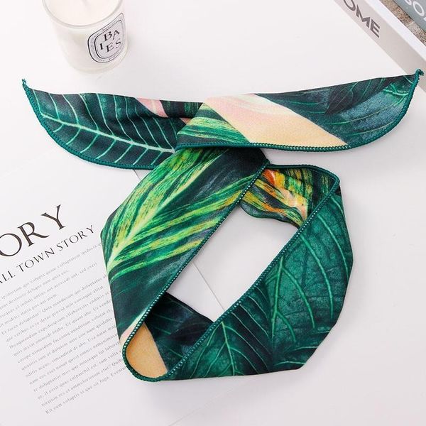 

summer bohemian print leaves hairbands elastic headbands for women retro cross knot turban bandanas hair bands hair accessories h sqcpht, Black;brown