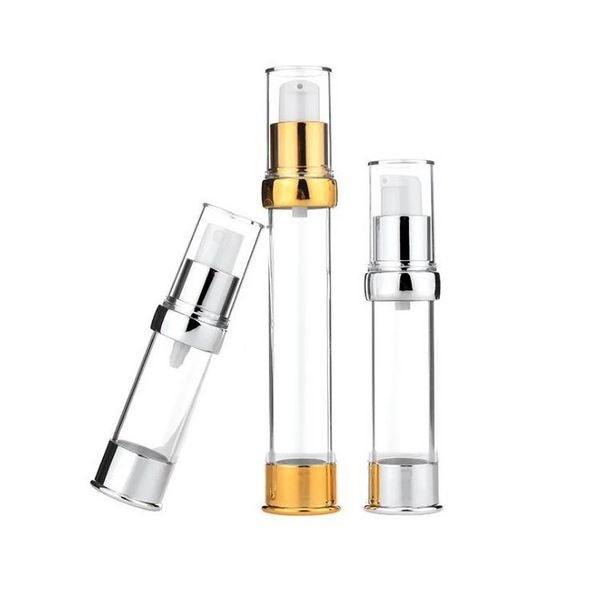 

storage bottles & jars 5ml 10ml 15ml 20ml 30ml empty silver vacuum emulsion bottle spray mist container packaging 20pcs/lot