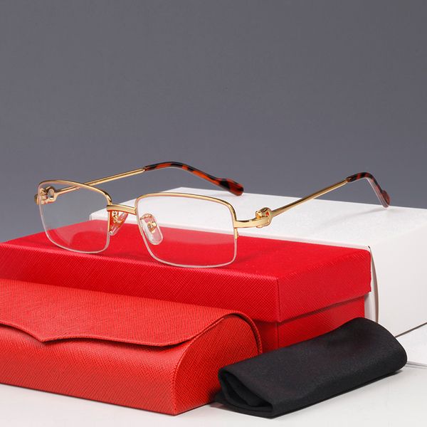 

simple generous classic optical frame alloy exquisite frames classic metal logo fashion business sunglasses c-shaped decorative malefemale21, White;black