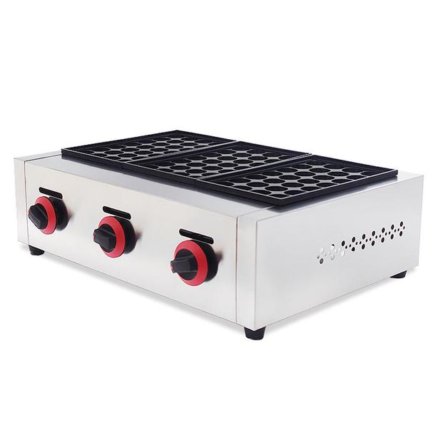

gas type 3 plates commercial takoyaki machine