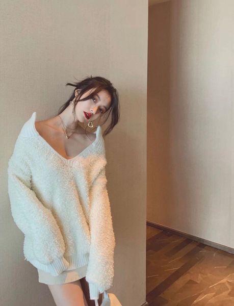 

2021 autumn designer warm sale low-necked popular long-sleeve sweater 3umv, White;black