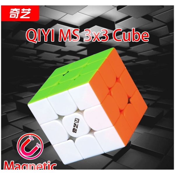 

qiyi mofangge qiyi ms series 3x3x3 magnetic magic cube professional cube puzzle stickerless magnets qiyi m s speed 3x3 cube bbyomt, Black;red