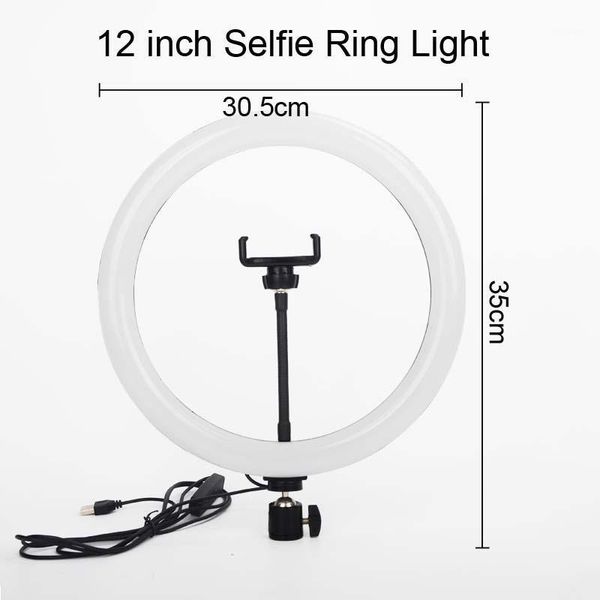 

12 inch 30cm ring light led selfie dimmable youtube p video camera phone makeup live fill wholesale1