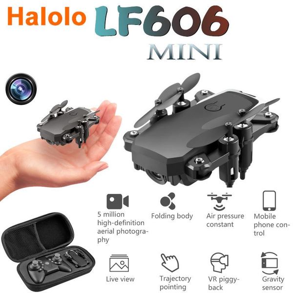 

drones halolo lf606 mini drone with 4k camera hd foldable one-key return fpv quadcopter rc helicopter quadrocopter kid's toys